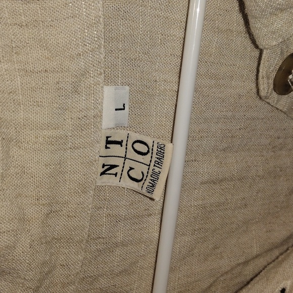 Vintage Nomadic Traders Cream Linen Blend Button Down Light Weight Jacke… - Picture 4 of 6